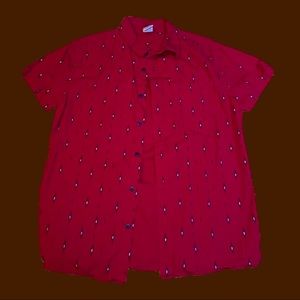 Red Button Shortsleeve Shirt